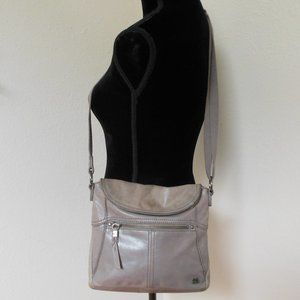 The Sak Grey Leather Crossbody Purse